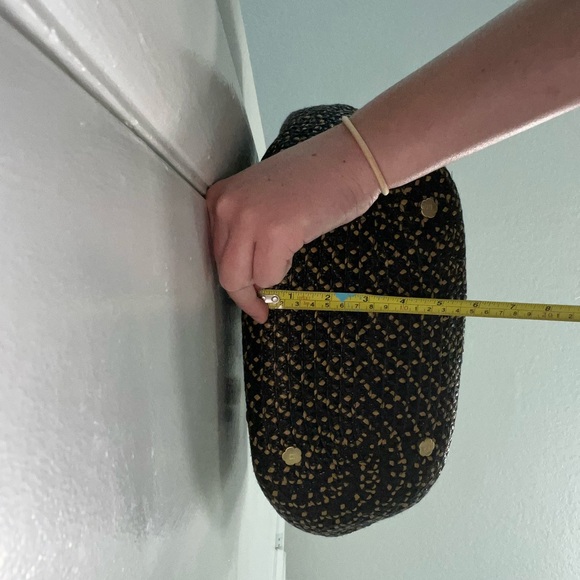 ERIC JAVITS straw raffia black and tan leather trim tote. Beach/ summer tote. - Picture 14 of 14